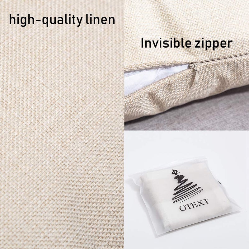 GTEXT Easter Rabbit Throw Pillow Case Cushion Cover Spring Home Decoration Cotton Linen 18 x 18 Inch - Image 4